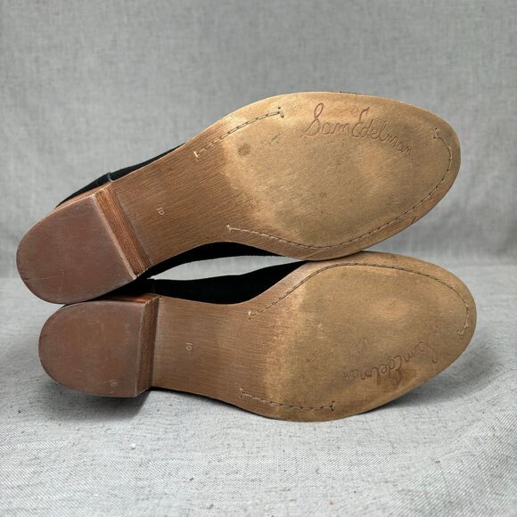 Sam Edelman Lance Boots Black Suede Leather Ankle Bootie Women's‎ Size 10 - Picture 7 of 10